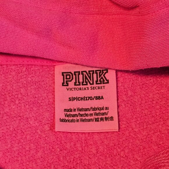 Victoria Secret Pink- Hot Pink Hoodie Sweater Women's Size S - Picture 4 of 4